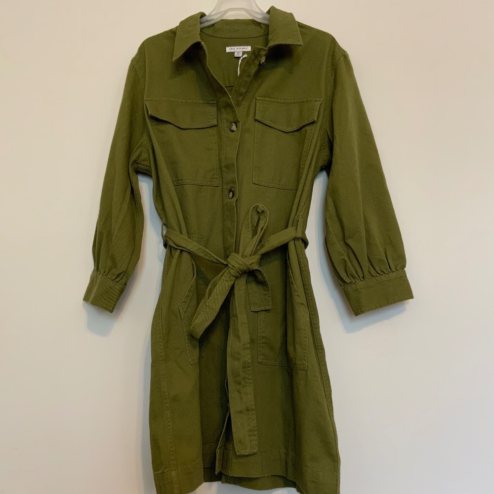 Free Assembly Women's Belted Utility Mini Dress NWT